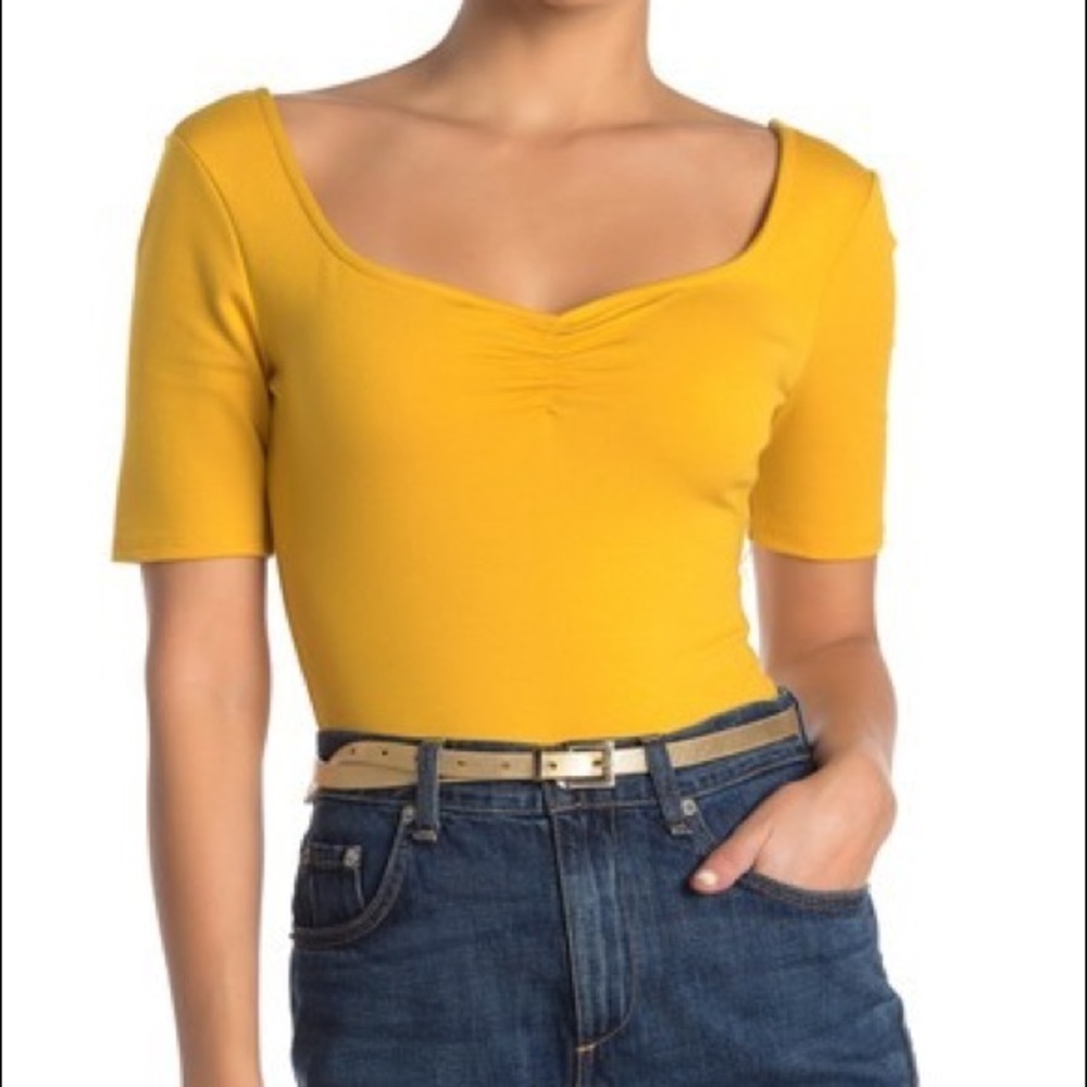 NWT ASTR Mustard Bodysuit